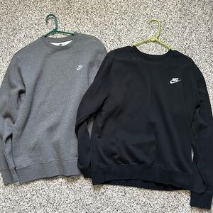 Nike Gray and Black Crewneck Bundle - Size S & M